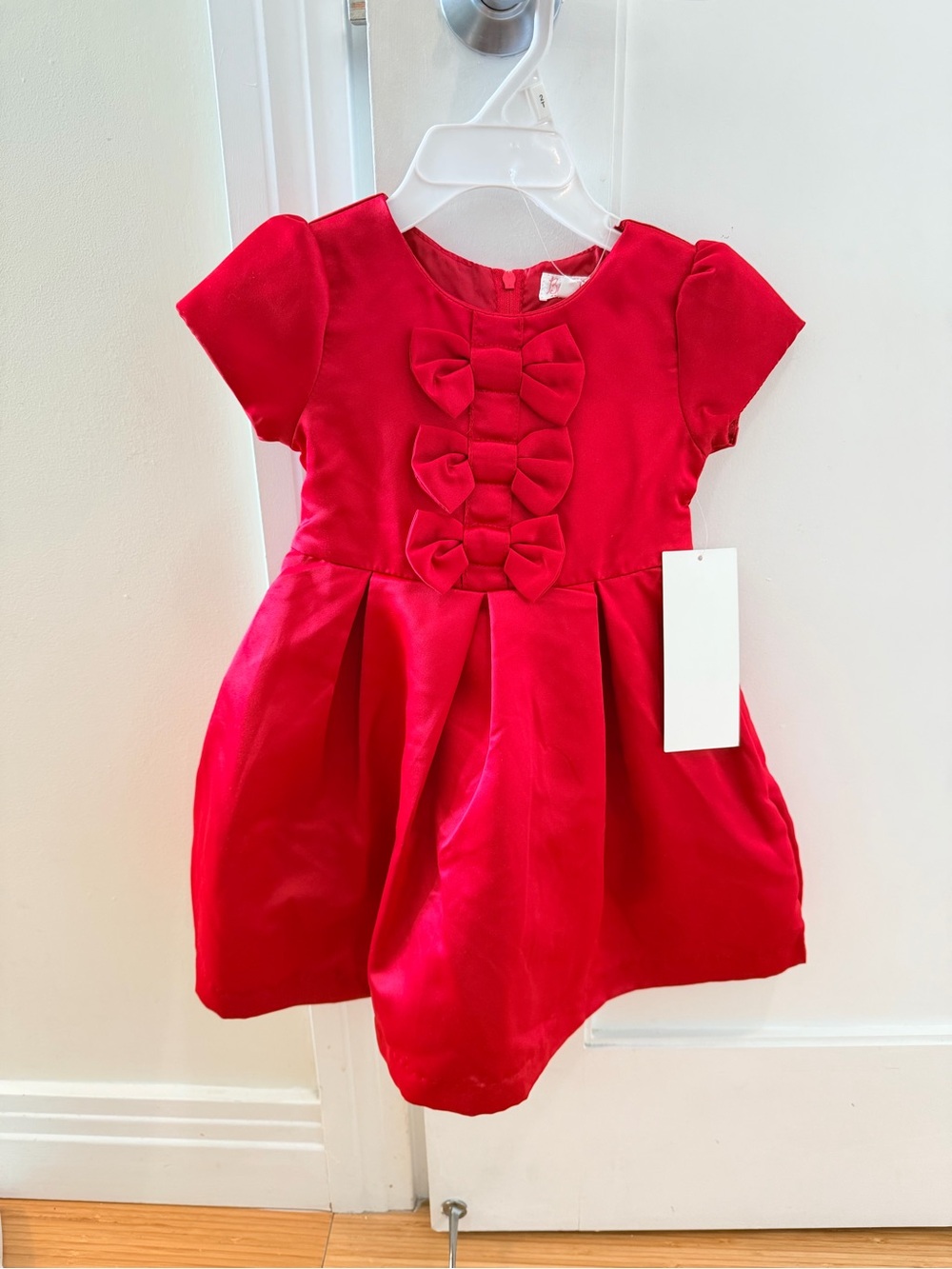 Biscotti Red Bow-Accent Party Dress